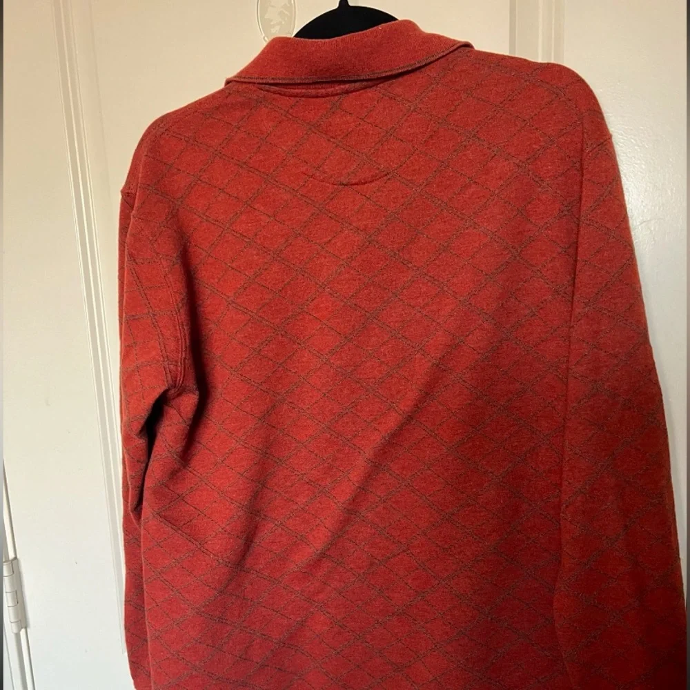 David's Taylor Men's Red Polo Shirt Medium‎ preppy Silent Luxury long sleeve